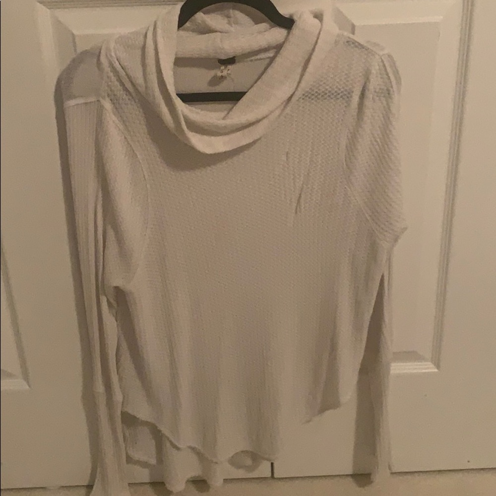 Free People cowl neck sweater — WHITE